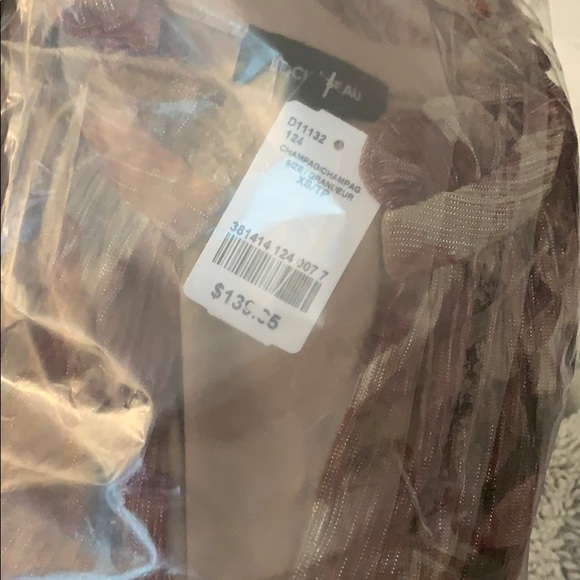 Le Chateau Floral Print Metallic Knit Tunic Dress - Picture 3 of 3